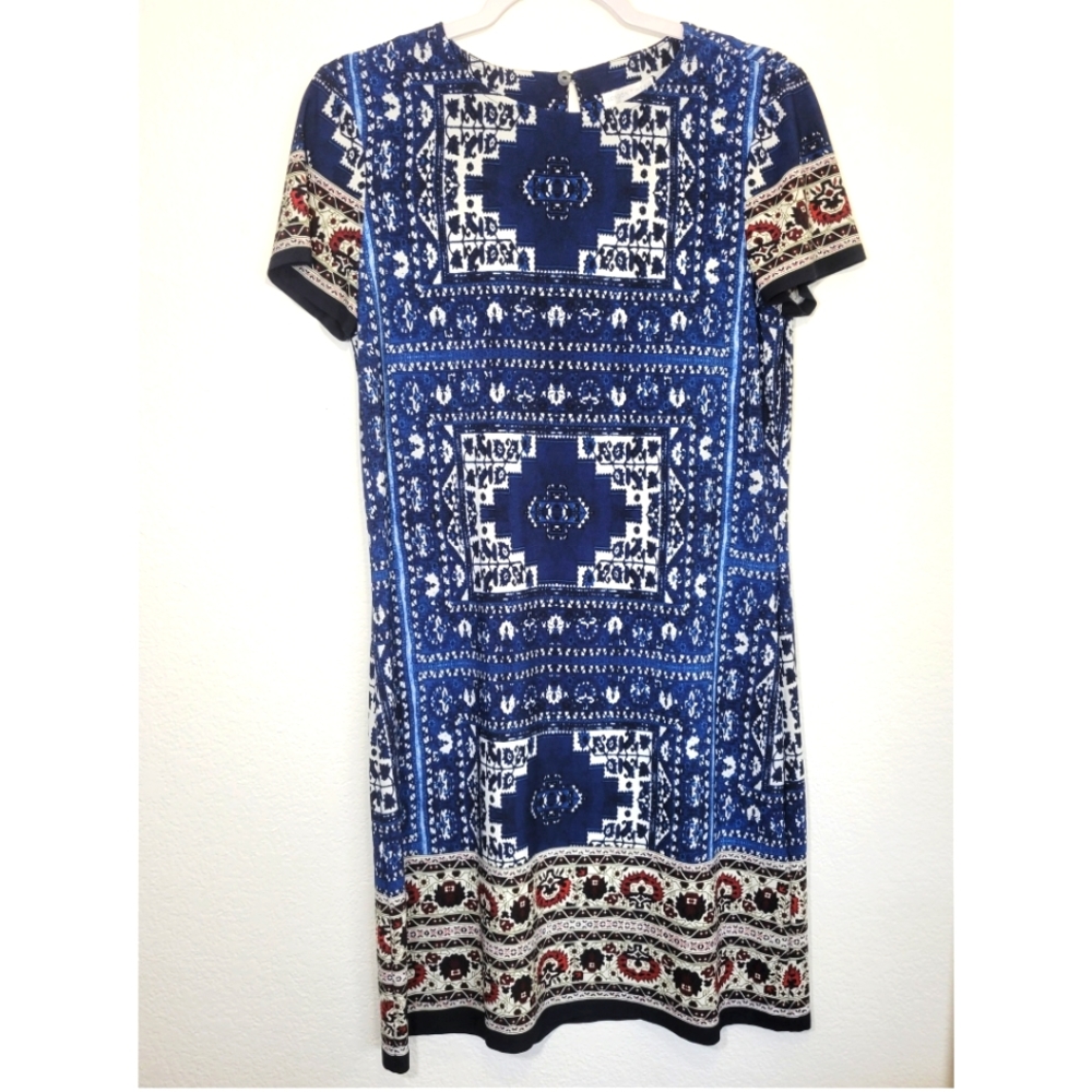 London Times Boho Ethnic Print Midi Dress